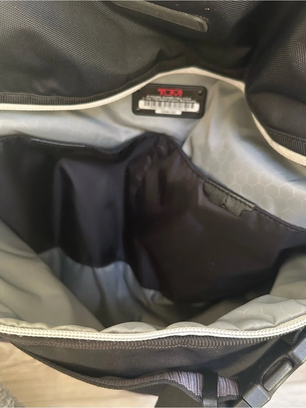 TUMI Frisco Taylor Laptop Rucksack Backpack – Black with Gray Trim